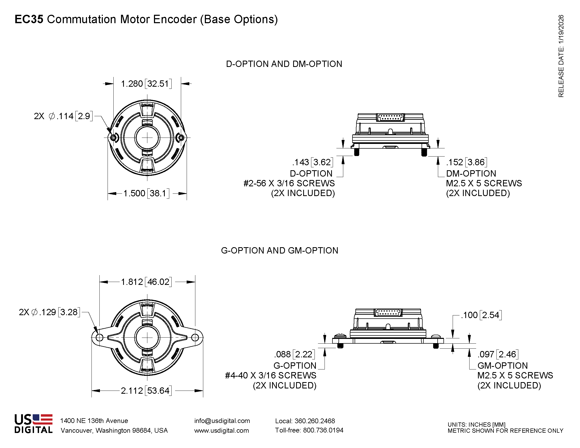 EC35 WEB Base Options Mechanical Drawing