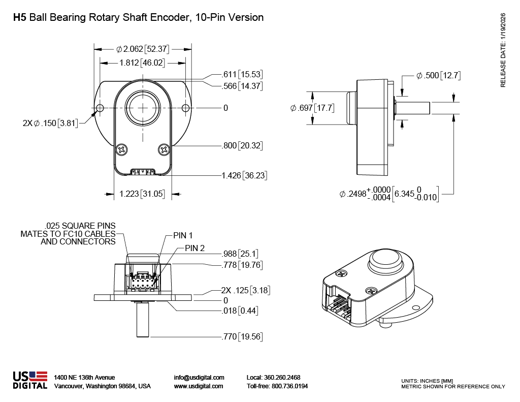 H5 Mechdrawing 10Pin Mechanical Drawing