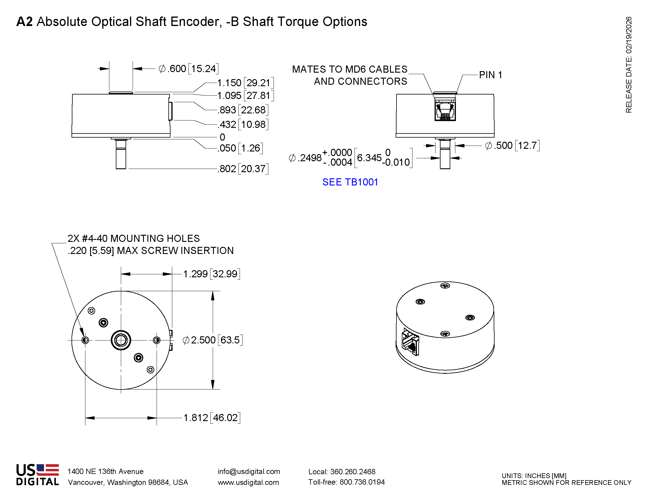 A2 Bushing Version Mechanical Drawing